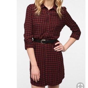 Urban Outfitters Ecoté Vagabond Plaid Shirtdress